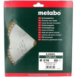 Lame Scie Circulaire 216x30 60 Dents Pour Scie A Onglets Metabo -Metabo Soldes 11728368 2
