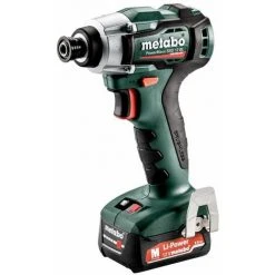 Metabo Visseuse à Choc Sans Fil PowerMaxx SSD 12 BL, Coffret, 12V 2x2Ah Li-Ion + SC 30 - 601115500