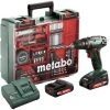 Perceuse Visseuse METABO BS 18 Set + 2 Batteries 18V 2.0Ah, Chargeur + Coffret Atelier Mobile - 602207880 -Metabo Soldes 14709022 1