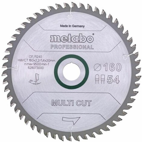 Metabo Lame De Scie 'Multi Cut - Professional', 165x20 Z54 FZ/TZ 5° - 628293000 3 Metabo Lame De Scie 'Multi Cut - Professional', 165x20 Z54 FZ/TZ 5° - 628293000