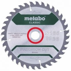 Metabo Lame De Scie 'Precision Cut Wood - Classic', 160x20 Z36 WZ 10° /B - 628659000