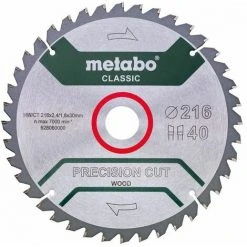 Metabo Lame De Scie "Precision Cut - Classic", 216x2,4/1,6x30 Z30 WZ 22° - 628653000