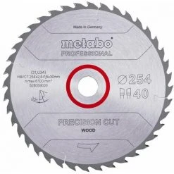 Metabo Lame De Scie 'Precision Cut Wood - Professional', 254x30, Z40 WZ 20° - 628059000