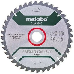 Metabo - Lame De Scie Circulaire «precision Cut Wood» Classic 216x2.4x30 Mm 40 Dents WZ