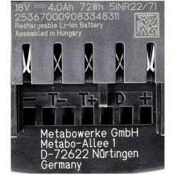Metabo LiHD Batterie 18 V 4,0 Ah Li-Ion ( 625367000 ) - System CAS -Metabo Soldes 21370395 5