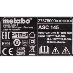 Metabo ASC 145 AIR COOLED Chargeur 12-36V ( 627378000 ) -Metabo Soldes 21370400 4