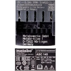 Metabo Basis Set 18V - 1x Batterie LiHD 5,5Ah ( 625368000 ) + Chargeur ASC 145 ( 627378000 ) -Metabo Soldes 21370537 4