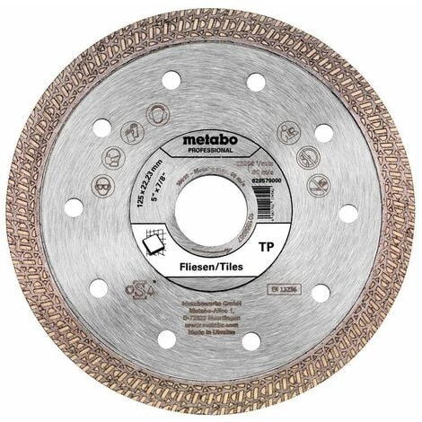Metabo Meule De Tronçonnage Diamantée 125x22,23mm, « TP », Carrelage « Professional » - 628579000 3 Metabo Meule De Tronçonnage Diamantée 125x22,23mm, « TP », Carrelage « Professional » - 628579000