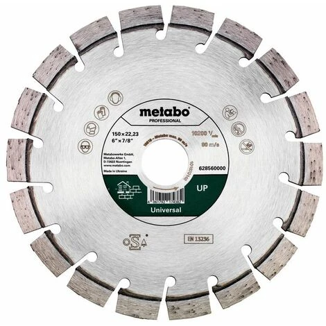 Metabo Meule De Tronçonnage Diamantée 150x22,23mm, « UP », Universal « Professional » - 628560000 3 Metabo Meule De Tronçonnage Diamantée 150x22,23mm, « UP », Universal « Professional » - 628560000