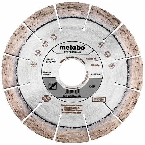 Metabo Meule De Tronçonnage Diamantée 115x22,23mm, « GP », Granit « Professional » - 628575000 3 Metabo Meule De Tronçonnage Diamantée 115x22,23mm, « GP », Granit « Professional » - 628575000