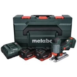 Metabo STA 18 LTX 100 Scie Sauteuse Sans Fil 18V ( 601002840 ) + 2x Batteries 5,5Ah + Chargeur + Coffret De Transport -Metabo Soldes 23712908 2