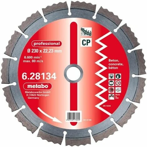 Metabo Meule De Tronçonnage Diamantée, 150 X 2,15 X 22,23 Mm, "professional", "CP", Béton - 628132000 3 Metabo Meule De Tronçonnage Diamantée, 150 X 2,15 X 22,23 Mm, "professional", "CP", Béton - 628132000