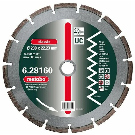 Metabo Meule De Tronçonnage Diamantée, 115 X 2,15 X 22,23 Mm, "classic", "UC", Universelle - 628156000 3 Metabo Meule De Tronçonnage Diamantée, 115 X 2,15 X 22,23 Mm, "classic", "UC", Universelle - 628156000