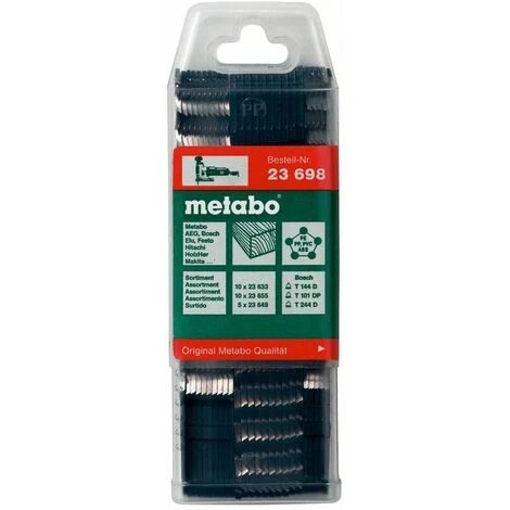 Metabo Assortiment 4 De Lames De Scies Sauteuses, Bois, HCS/HSS, 25 Pièces, 25 Lames Bois - 623698000 3 Metabo Assortiment 4 De Lames De Scies Sauteuses, Bois, HCS/HSS, 25 Pièces, 25 Lames Bois - 623698000