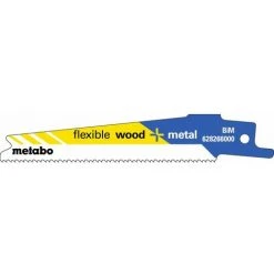 Metabo 5 Lames De Scie Sabre « Flexible Wood + Metal » 100 X 0,9 Mm, BiM, 1.41-1.81 Mm/ 14-18 TPI - 628266000