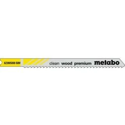 Metabo 5 Lames De Scie Sauteuse « Clean Wood Premium » En U 82/ 2,5 Mm, BiM, Queue Universelle - 623905000