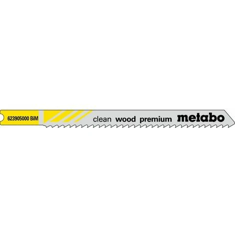 Metabo 5 Lames De Scie Sauteuse « Clean Wood Premium » En U 82/ 2,5 Mm, BiM, Queue Universelle - 623905000 3 Metabo 5 Lames De Scie Sauteuse « Clean Wood Premium » En U 82/ 2,5 Mm, BiM, Queue Universelle - 623905000