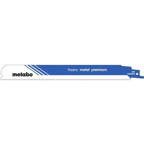Metabo 2 Lames De Scie Sabre « Heavy Metal Premium » 225 X 1,1 Mm, 2,5+3,2 Mm/ 8+10 TPI - 628269000 3 Metabo 2 Lames De Scie Sabre « Heavy Metal Premium » 225 X 1,1 Mm, 2,5+3,2 Mm/ 8+10 TPI - 628269000