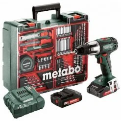 Metabo Perceuse à Percussion Sans Fil SB 18 LT Set, 18V 2x2Ah Li-Ion, Chargeur ASC 55, Coffret, Atelier Mobile - 602103600