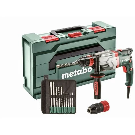 Marteau Perforateur METABO SDS-Plus - UHEV 2860-2 QUICK SET - 1100 W - Coffret + Jeu De Forets 10 Pièces - 600713510 3 Marteau Perforateur METABO SDS-Plus - UHEV 2860-2 QUICK SET - 1100 W - Coffret + Jeu De Forets 10 Pièces - 600713510