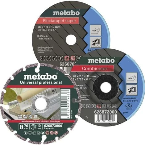 Metabo 626879000 Disque à Tronçonner 3 Pièces 76 Mm 3 Pc(s) 3 Metabo 626879000 Disque à Tronçonner 3 Pièces 76 Mm 3 Pc(s)