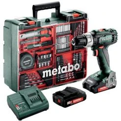 Metabo Perceuse à Percussion Sans Fil SB 18 L Set, Atelier Mobile, Coffret, 18V, 2x2Ah Li-Ion + SC 30 - 602317870