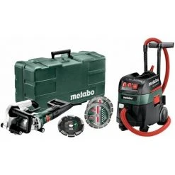 Metabo Rainureuse à Béton MFE 40 + Aspirateur Tous Usages ASR 35 M ACP Set + 2 Meules De Fraisage Diamantées De 20 Mm2 UP + Deux Meules De Tronçonnage Diamantées Classic UC, Coffret - 691059000