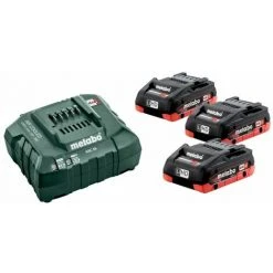 Metabo 3x Batterie + Chargeur SET BASIC 3 X LIHD 4,0 Ah