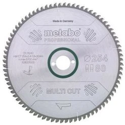 METABO 628088000 - Cie àlame Pour Métal Dur HW CT Coupe Multiple Dent De 250x30mm 80 DP DT 5 ° Négatif