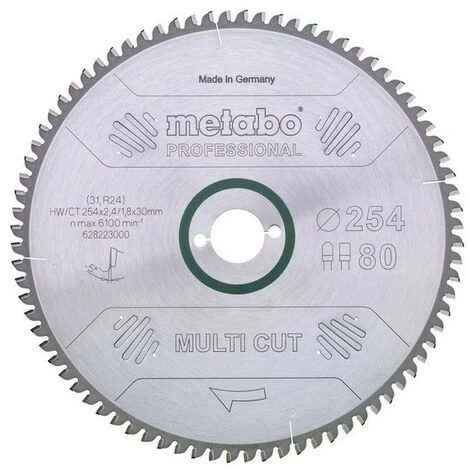 METABO 628088000 - Cie àlame Pour Métal Dur HW CT Coupe Multiple Dent De 250x30mm 80 DP DT 5 ° Négatif 3 METABO 628088000 - Cie àlame Pour Métal Dur HW CT Coupe Multiple Dent De 250x30mm 80 DP DT 5 ° Négatif