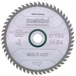 METABO 628073000 - Lame De Cie Pour Métal Dur Métal Dur HW CT Multi-coupe Dent 160x20mm 54 DP DT