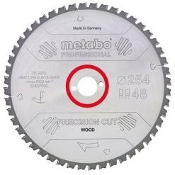 METABO 628048000 - Cie àlame Pour Métal Dur Découpe De Préci Ion Dent 250x30mm 60 DI 5 ° Négatif