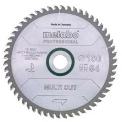 METABO 628072000 - Cie àlame Pour Métal Dur Métal Dur HW CT Multi-coupe 160x20mm Dent 42 DI