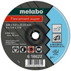 METABO 616622000 - Flexible Super A36-O Meuleu E D'angle D'ébauche Pour Acier Inox 230x6x2223mm (10 Ud Conteneur)