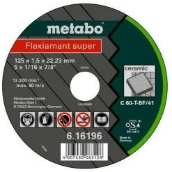 METABO 616195000 - Plat éparation Di Que Meuleu E D'angle Flexible Super C60-T Pour Céramique 115x1x2223mm (25 Ud Conteneur)