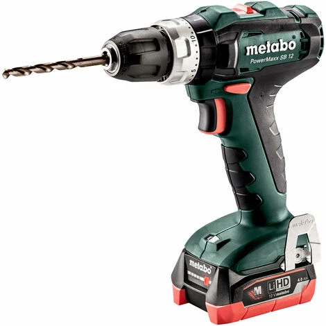 Metabo PowerMaxx SB 12 12v 2x4.0Ah LiHD Combi Hammer Drill In Case 3 Metabo PowerMaxx SB 12 12v 2x4.0Ah LiHD Combi Hammer Drill In Case