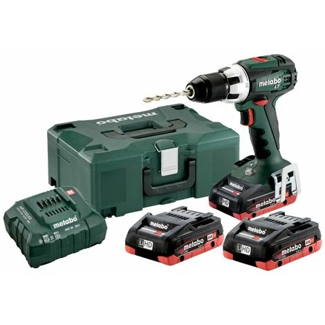 Metabo Conducteur De Perceuses-visseuses Sans-fil 18V BS 18 LT SET / 3x Batterie 4,0 Ah En MetaLoc 3 Metabo Conducteur De Perceuses-visseuses Sans-fil 18V BS 18 LT SET / 3x Batterie 4,0 Ah En MetaLoc