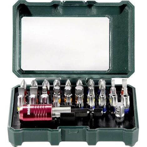 Metabo Promotion 626700000 Jeu Dembouts 32 Pièces Vis à Fente, Cruciforme Phillips, Vis Pozidriv, 6 Pans Intérieurs, 6 3 Metabo Promotion 626700000 Jeu Dembouts 32 Pièces Vis à Fente, Cruciforme Phillips, Vis Pozidriv, 6 Pans Intérieurs, 6