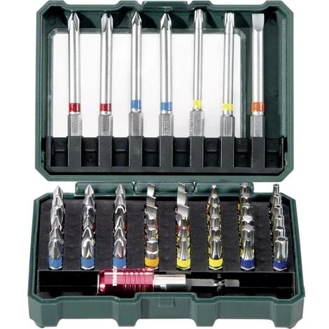 Metabo Promotion 626702000 Jeu Dembouts 56 Pièces Vis à Fente, Cruciforme Phillips, Vis Pozidriv, 6 Pans Intérieurs, 6 3 Metabo Promotion 626702000 Jeu Dembouts 56 Pièces Vis à Fente, Cruciforme Phillips, Vis Pozidriv, 6 Pans Intérieurs, 6