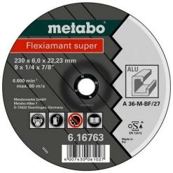 METABO 616760000 - Meuleu E D'angle D'ébauche Di Que Super A36-M Pourl'alun Et Bronze 180x6x2223mm (10 Ud Conteneur)