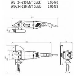 METABO Ø 230mm Angle Moulin Que Nous 24-230 Mvt Rapide Dans Le Carton -Metabo Soldes 51009488 3