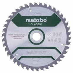 METABO Lame De Scie "coupe Multiple - Classique", 165x2,2/1,4x20 Z42 FZ/TZ 5° (628280000) -Metabo Soldes 52502449 2