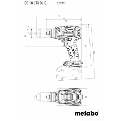 Metabo Perceuse à Percussion Sans Fil 18V SB 18 LTX BL Q I / 2x Batterie 5,2 Ah, MetaBox 145 L 5 Metabo Perceuse à Percussion Sans Fil 18V SB 18 LTX BL Q I / 2x Batterie 5,2 Ah, MetaBox 145 L â Image 3