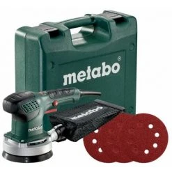 METABO Sander Excentrique SXE 3125 Ensemble Avec 25 Feuilles De Boucle Pâle | Boite En Plastique