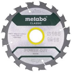 Metabo Lame De Scie "power Cut Wood - Classic", 165x2,2/1,4x30, Z16 WZ 5°/B - 628416000