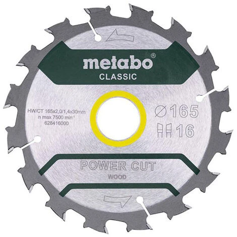 Metabo Lame De Scie "power Cut Wood - Classic", 165x2,2/1,4x30, Z16 WZ 5°/B - 628416000 3 Metabo Lame De Scie "power Cut Wood - Classic", 165x2,2/1,4x30, Z16 WZ 5°/B - 628416000