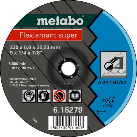 Metabo Meules D'ébarbage Flexiamant Super 125x6,0x22,2 Acier 3 Metabo Meules D'ébarbage Flexiamant Super 125x6,0x22,2 Acier