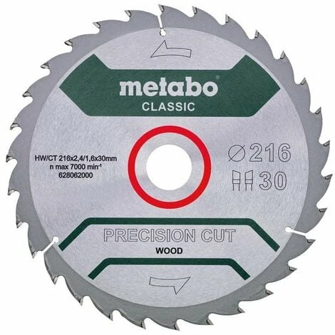 Metabo Lame HW/CT 216x30, 30 WZ22 Pour Scie Circulaire 3 Metabo Lame HW/CT 216x30, 30 WZ22 Pour Scie Circulaire