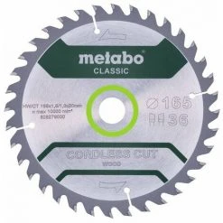 Metabo Lame Classic "Cordless Cut Wood" HW/CT 165x20, 36 WZ 15° Pour Scie Circulaire