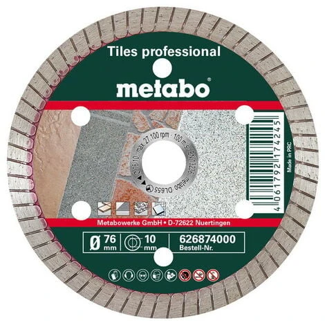 Metabo Meule De Tronçonnage Diamantée-TP, Ø76x10 Mm Pour Meuleuse 3 Metabo Meule De Tronçonnage Diamantée-TP, Ø76x10 Mm Pour Meuleuse